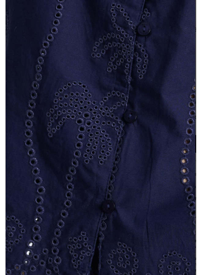 BLOUSE  Broderie Anglaise Night Blue  Pom Amsterdam