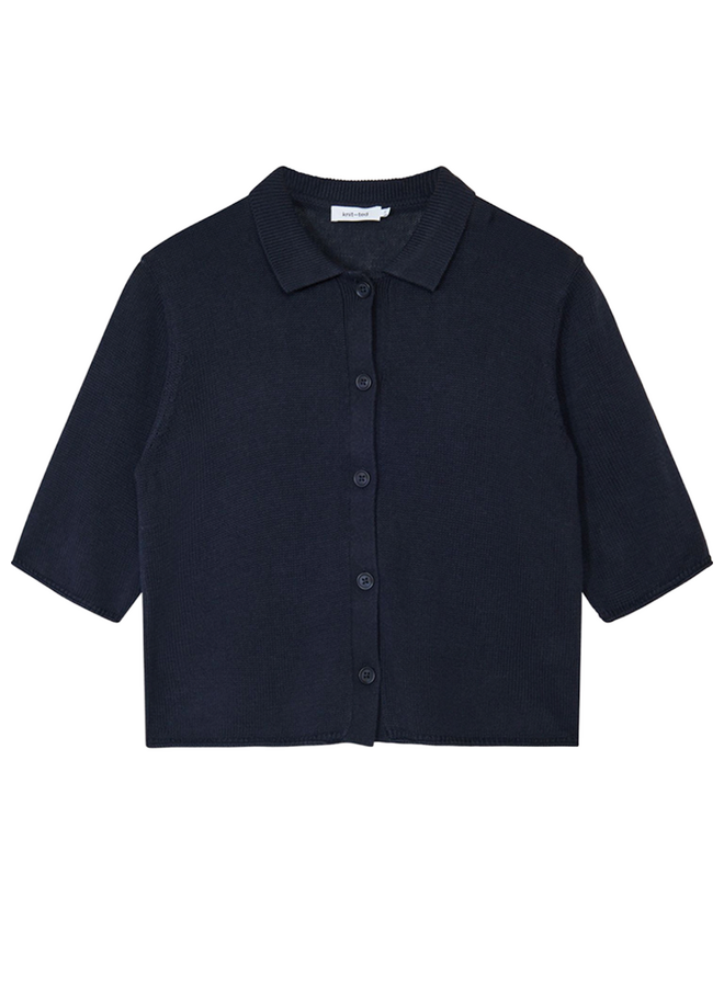 Yoshi Cardigan Night Blue Knit-Ted