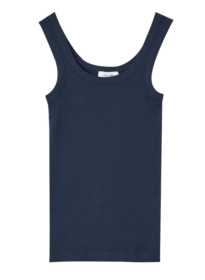 Evi Top Night Blue Melange Knit-Ted