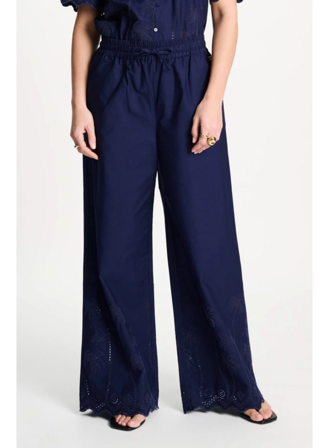 PANTS Broderie Anglaise Night Blue Pom Amsterdam