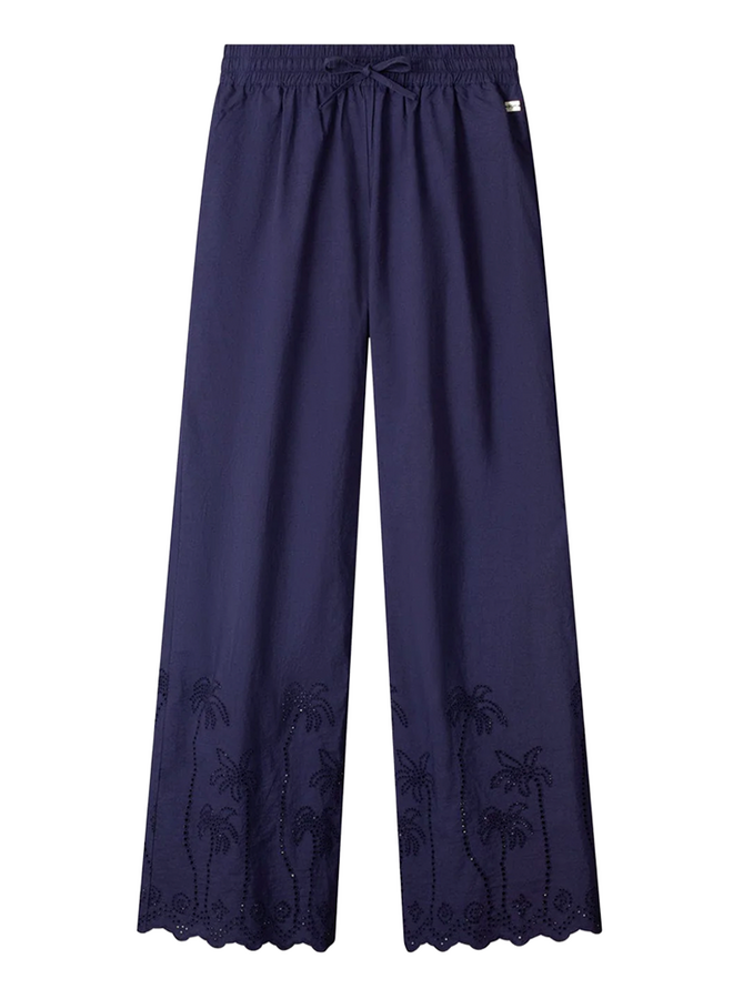 PANTS Broderie Anglaise Night Blue Pom Amsterdam