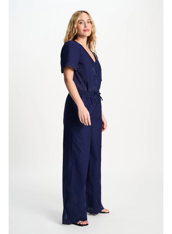 PANTS Broderie Anglaise Night Blue Pom Amsterdam