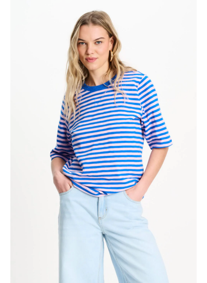 TSHIRT Stripe Blue Pink  Pom Amsterdam