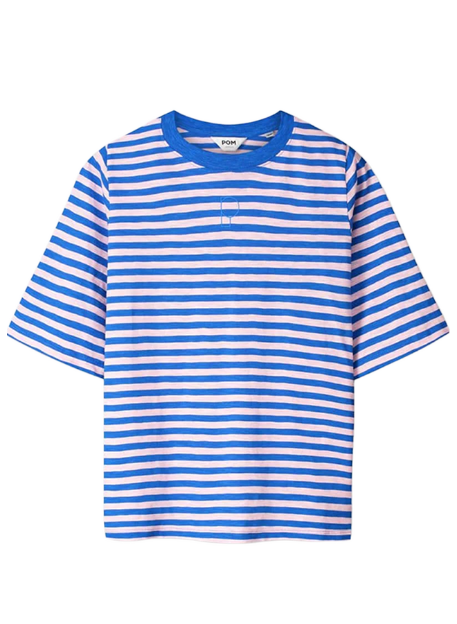 TSHIRT Stripe Blue Pink  Pom Amsterdam