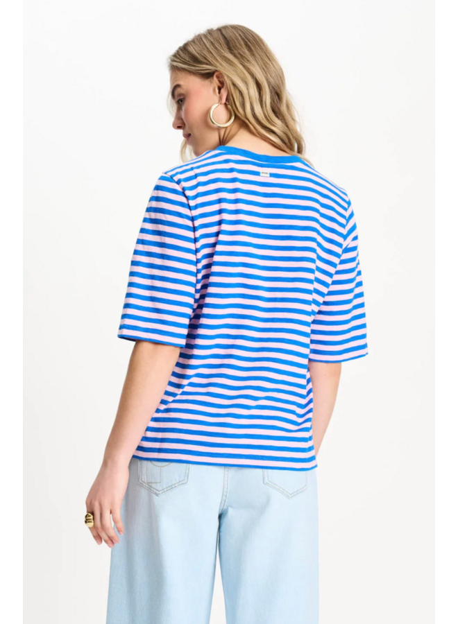 TSHIRT Stripe Blue Pink  Pom Amsterdam