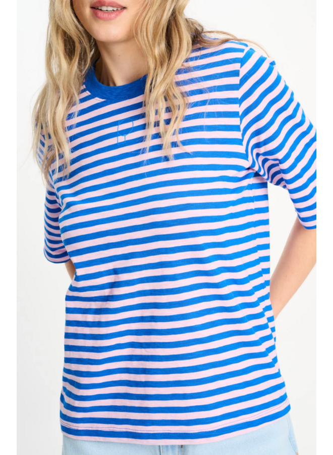 TSHIRT Stripe Blue Pink  Pom Amsterdam