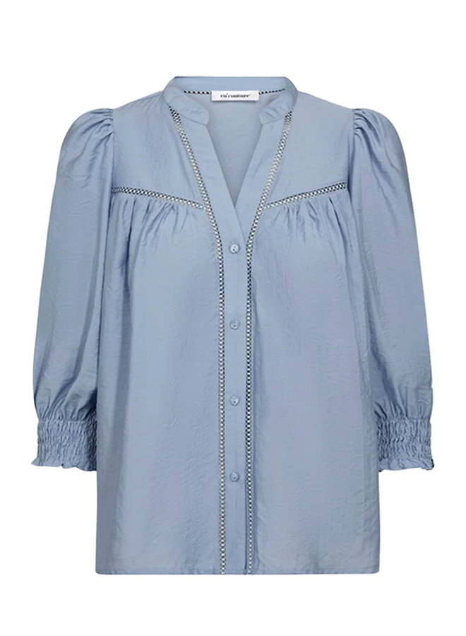 CallumCC Lace Puff V-Shirt Pale Blue Co'Couture