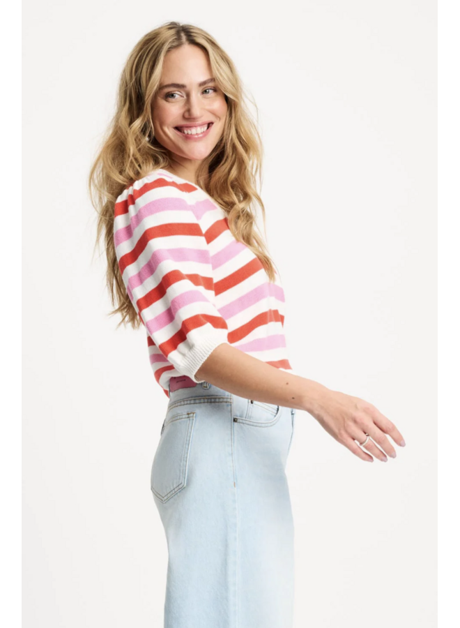 PULLOVER Striped Pink Orange  Pom Amsterdam