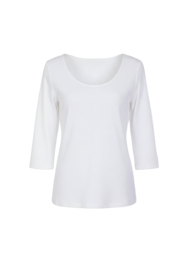 Dames t shirt white cotton korte mouw PERM The Clothed
