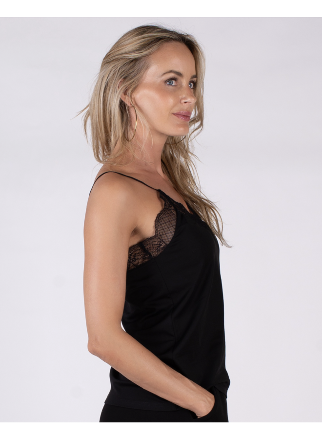 Dames top viscose with lace SAN DIEGO