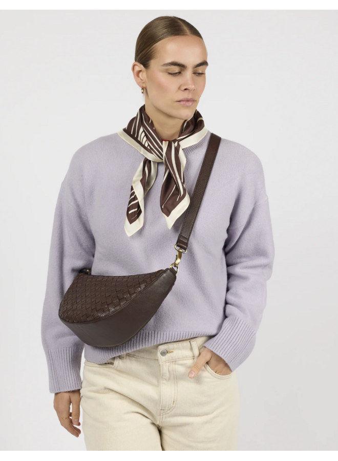 O My Bag Leo Woven Chocolate Soft Grain Leather