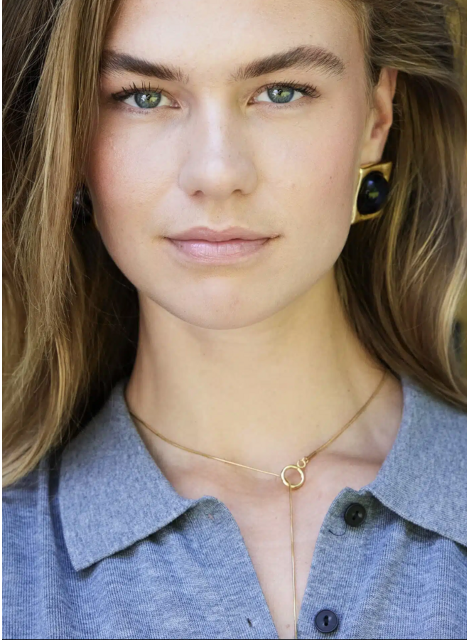 Ellen Beekmans Lange fijne "T-bar" doorhaal ketting