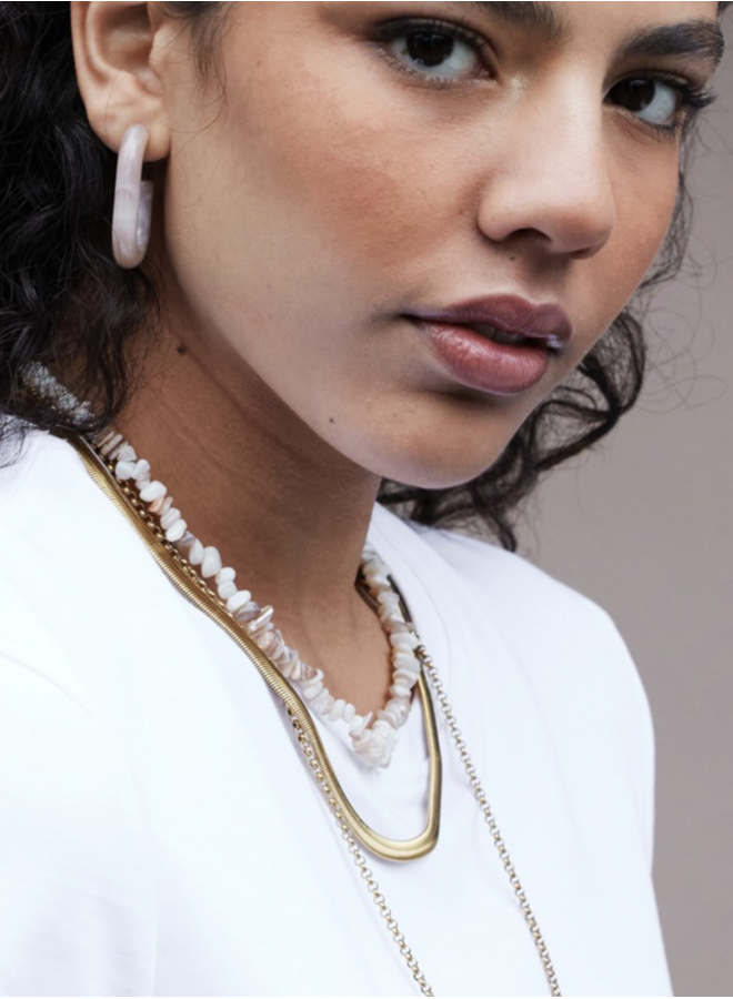 Ellen Beekmans Platte snake ketting XL