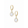 Ellen Beekmans Sparkle oorbellen met ronde hanger in kastje (2cm)  Wit