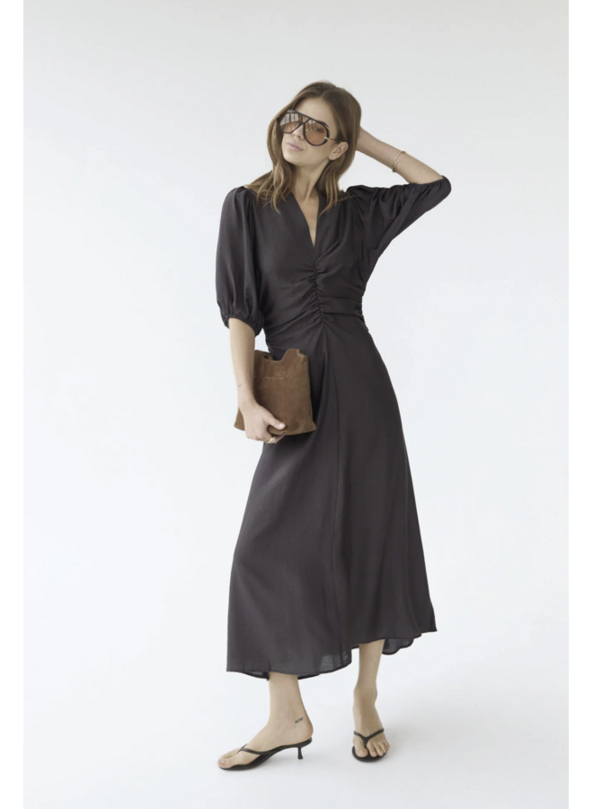 HeraCC SS Puff Dress Dark Brown Co'Couture