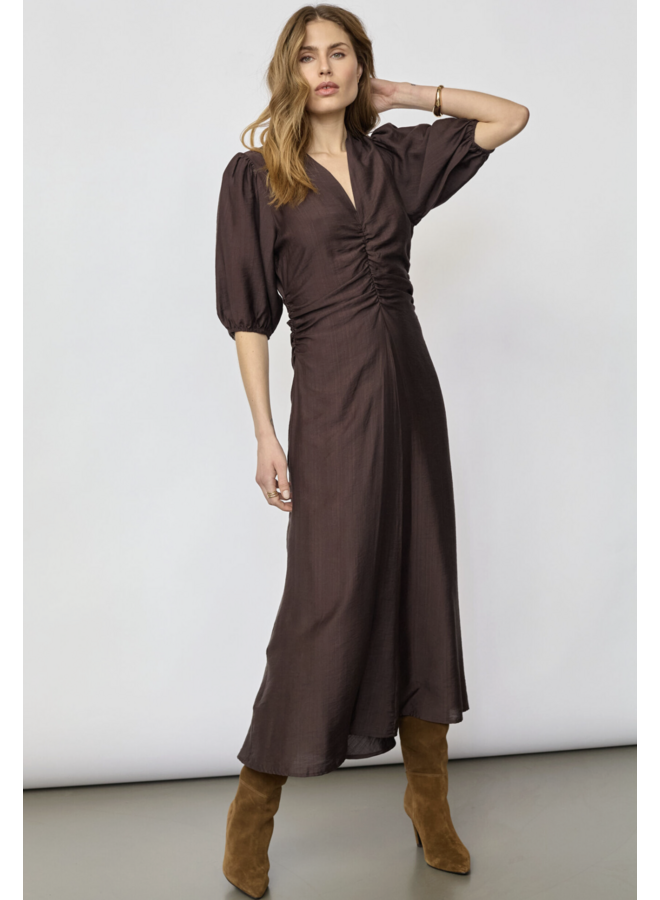HeraCC SS Puff Dress Dark Brown Co'Couture
