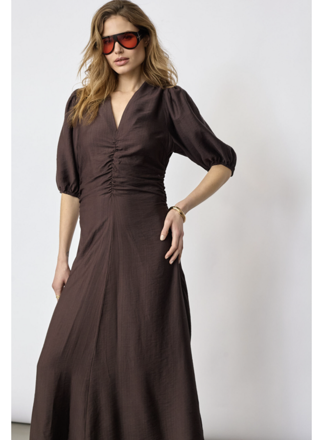 HeraCC SS Puff Dress Dark Brown Co'Couture
