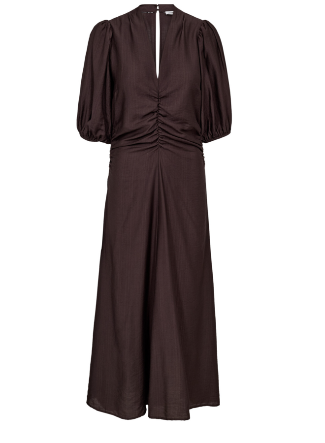 HeraCC SS Puff Dress Dark Brown Co'Couture