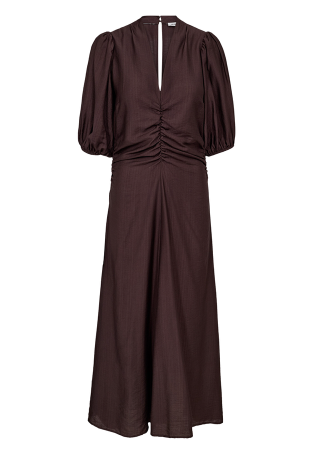 HeraCC SS Puff Dress Dark Brown Co'Couture