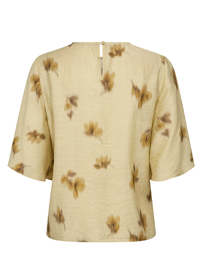 MylaCC Flower Drape SS Blouse Pale Yellow Co'Couture
