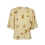 MylaCC Flower Drape SS Blouse Pale Yellow Co'Couture