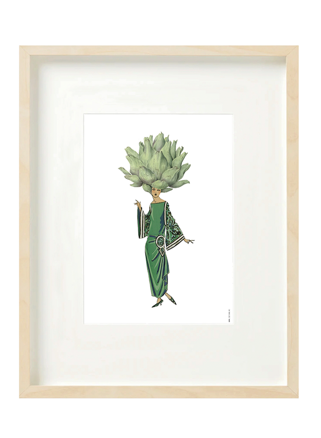 Art Print A4 collage Museum collectie dame artichoke hoofd