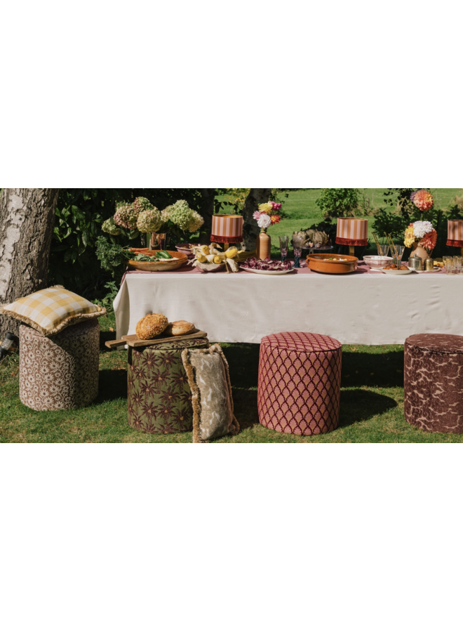 Pouf Jessica Bordeaux & Roze Palais