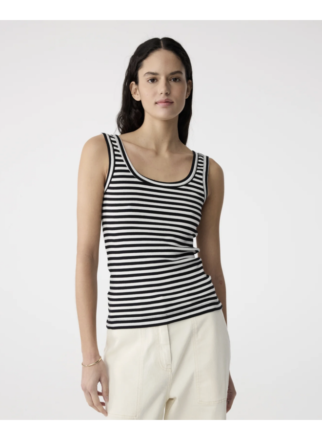 Evi Off White Blue Stripe Knit-Ted
