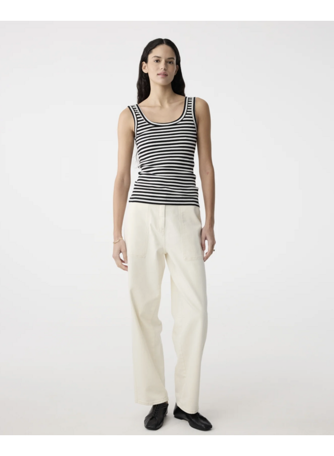 Evi Off White Blue Stripe Knit-Ted