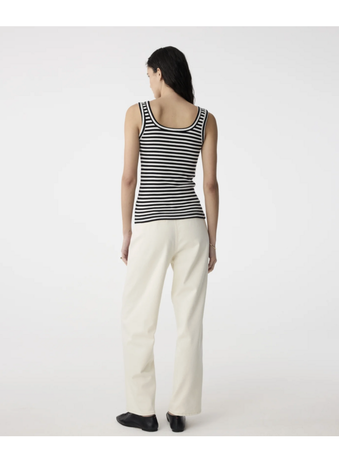 Evi Off White Blue Stripe Knit-Ted