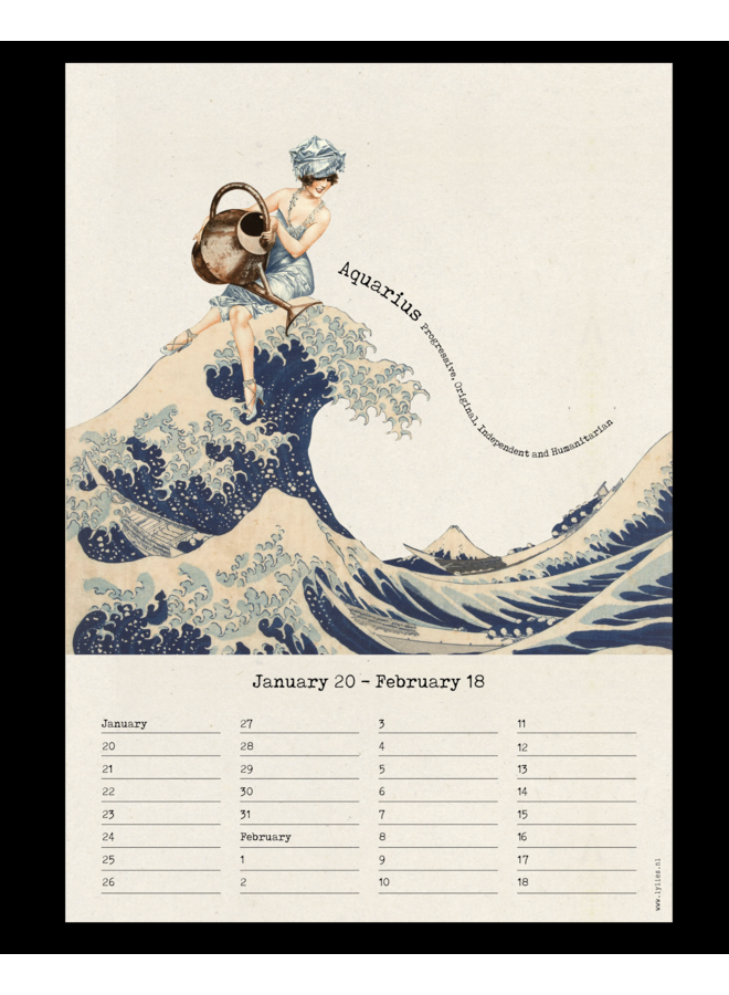 Birthday calendar collages Rijksmuseum constellations A4 Lylies
