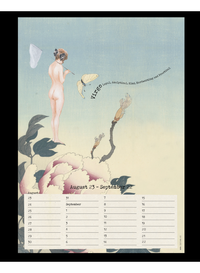 Birthday calendar collages Rijksmuseum constellations A4 Lylies