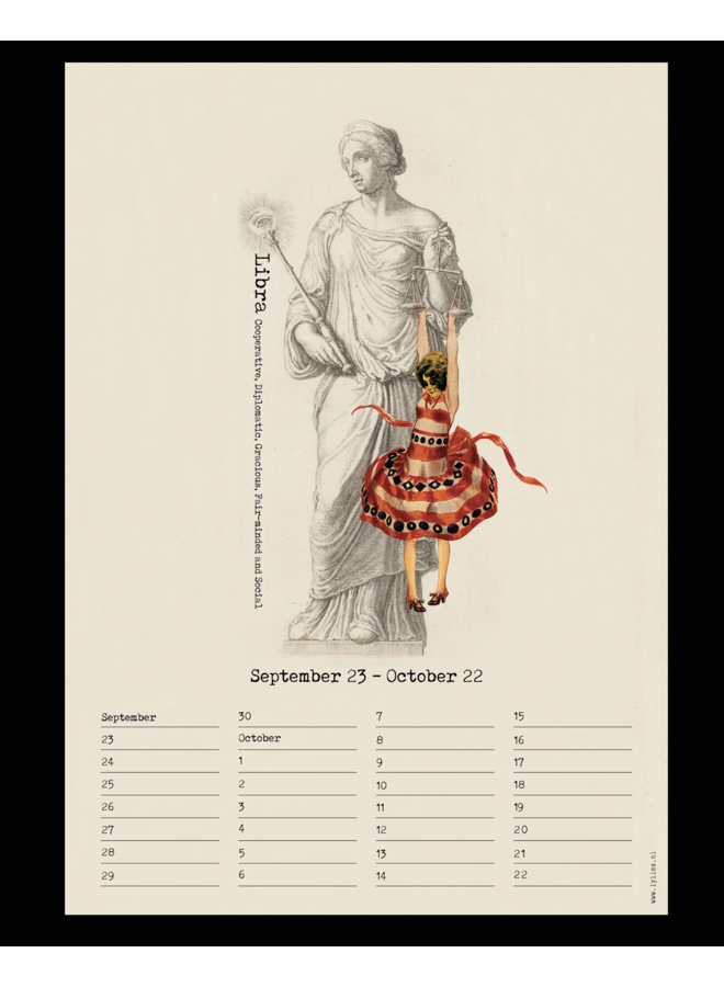 Birthday calendar collages Rijksmuseum constellations A4 Lylies