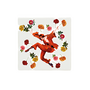 Wall tile collage little lady jumping among flowers Lylies