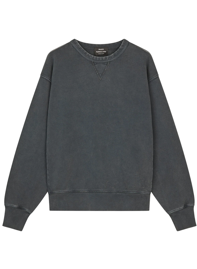 Compact Cotton Crew Sweat Black Mads Norgaard MEN