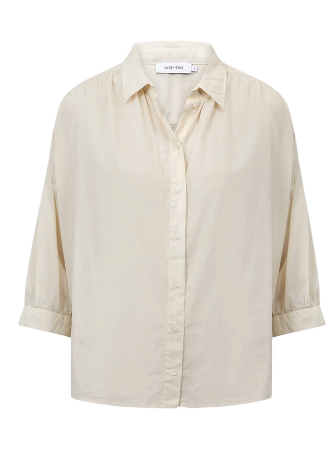 Mook Blouse Ivory Knit-Ted