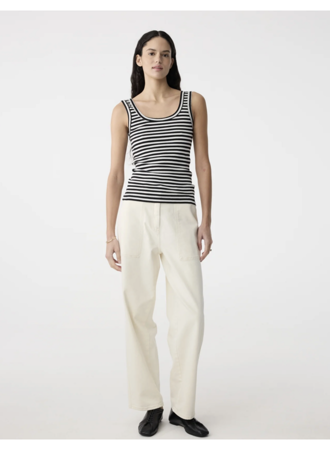 Evi Top Off White Stripe Knit-Ted