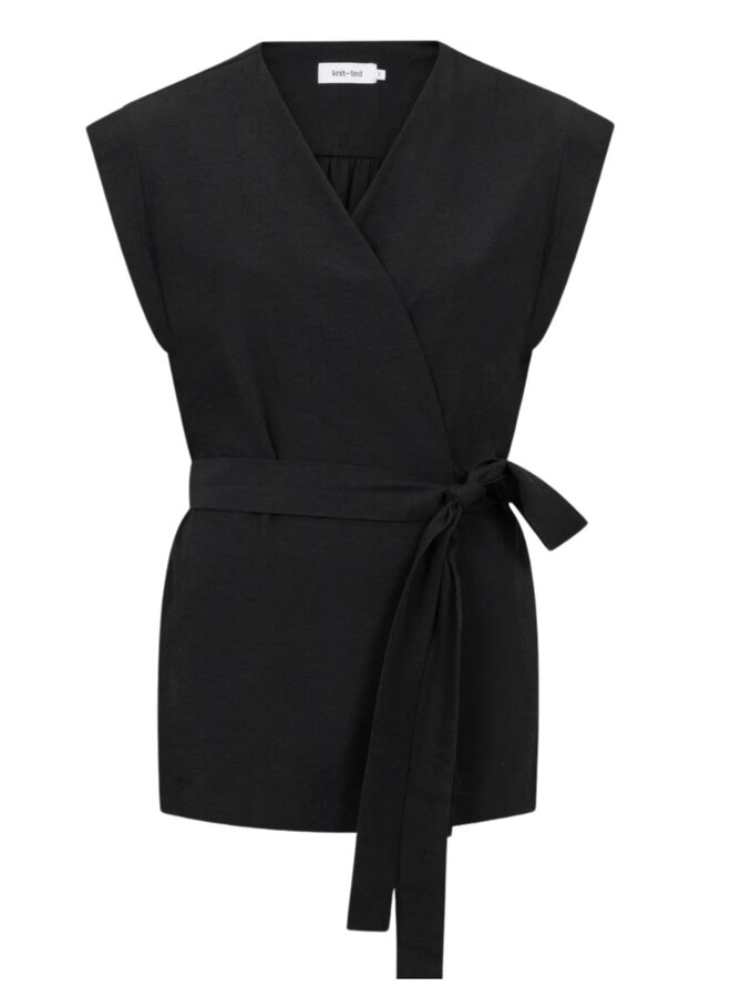 Iris Blouse Black Knit-Ted