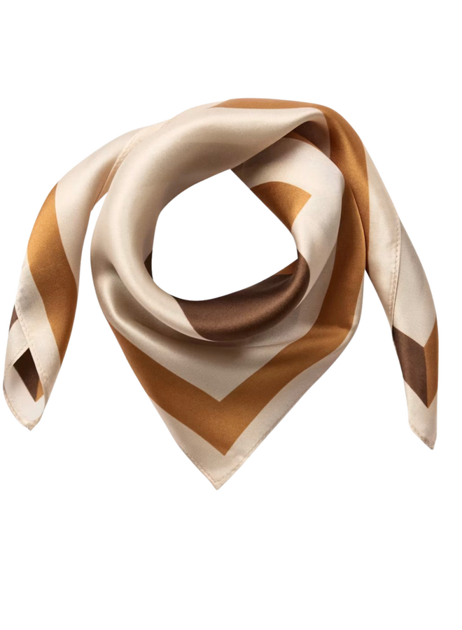 ShilaCC Silk Block Scarf Brown Co'Couture
