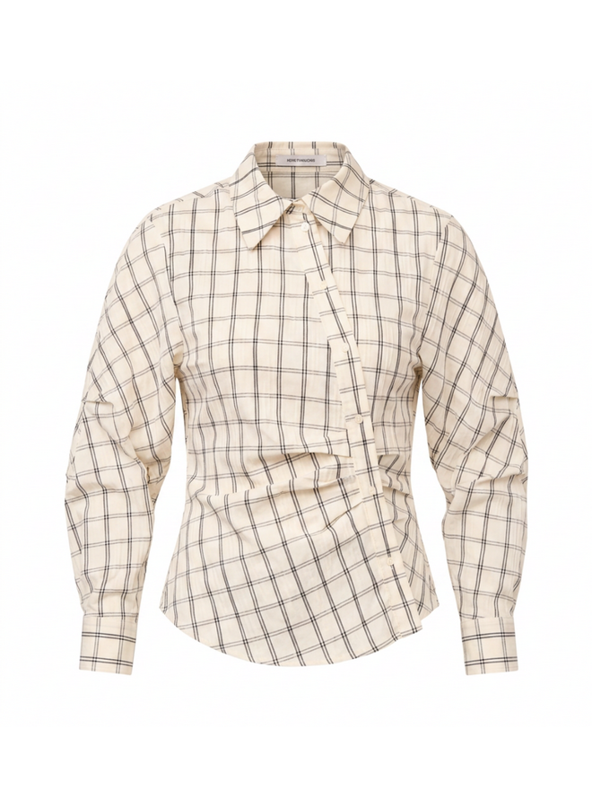 BisoCC Asym Check Shirt Off White Co'Couture