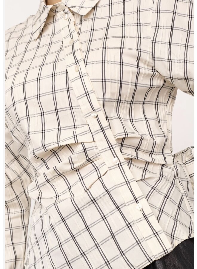 BisoCC Asym Check Shirt Off White Co'Couture