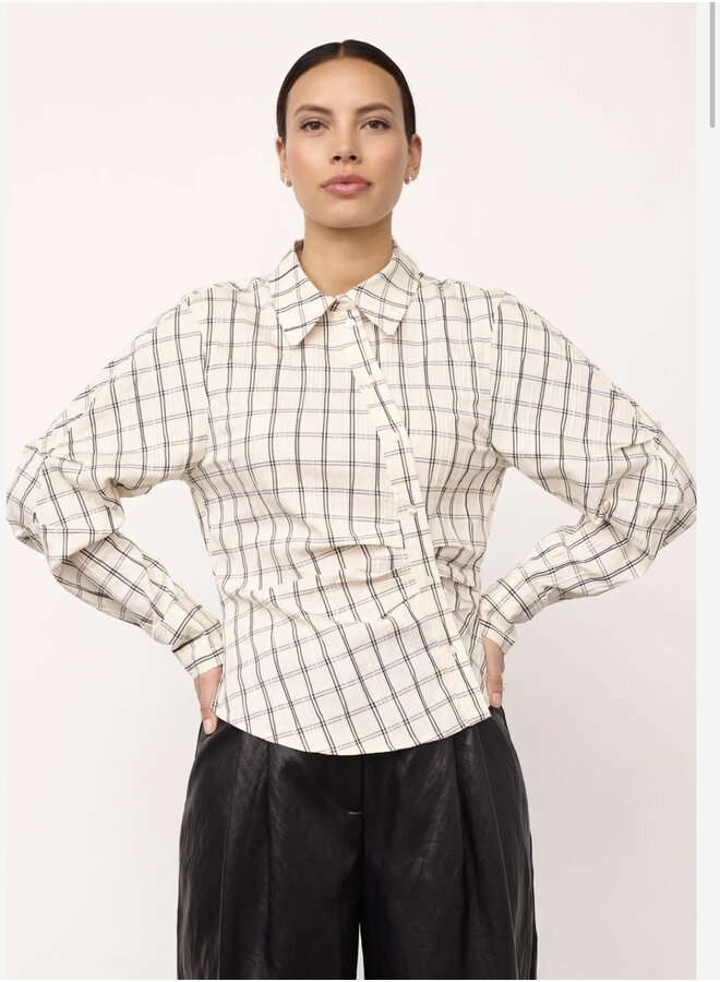 BisoCC Asym Check Shirt Off White Co'Couture