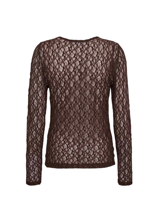 BarnaCC 0-neck blouse dark brown Co'Couture