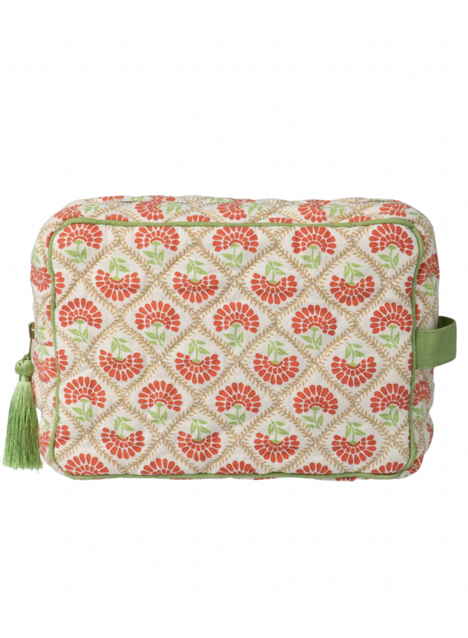 Beauty Bag Carry Coral & Sage Palais