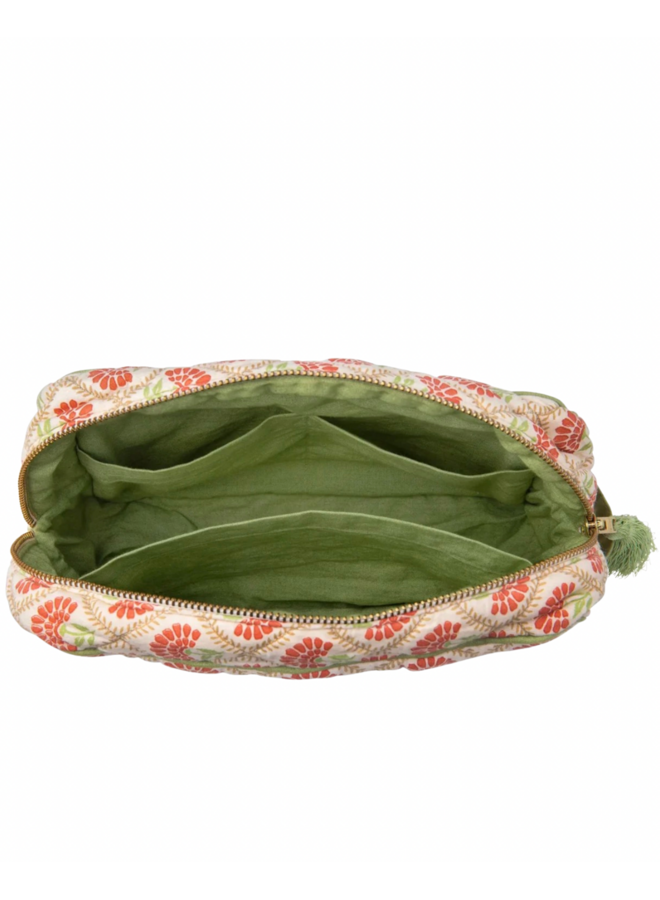 Beauty Bag Carry Coral & Sage Palais