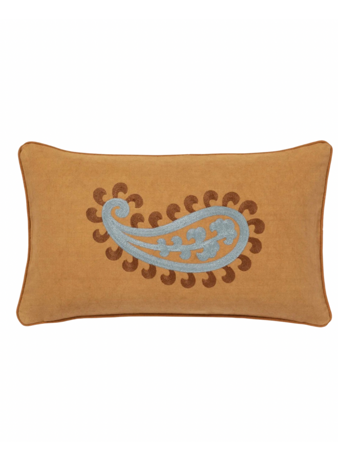 Double sided cushion Siena Raffia & Smokey Blue - Filling included Palais