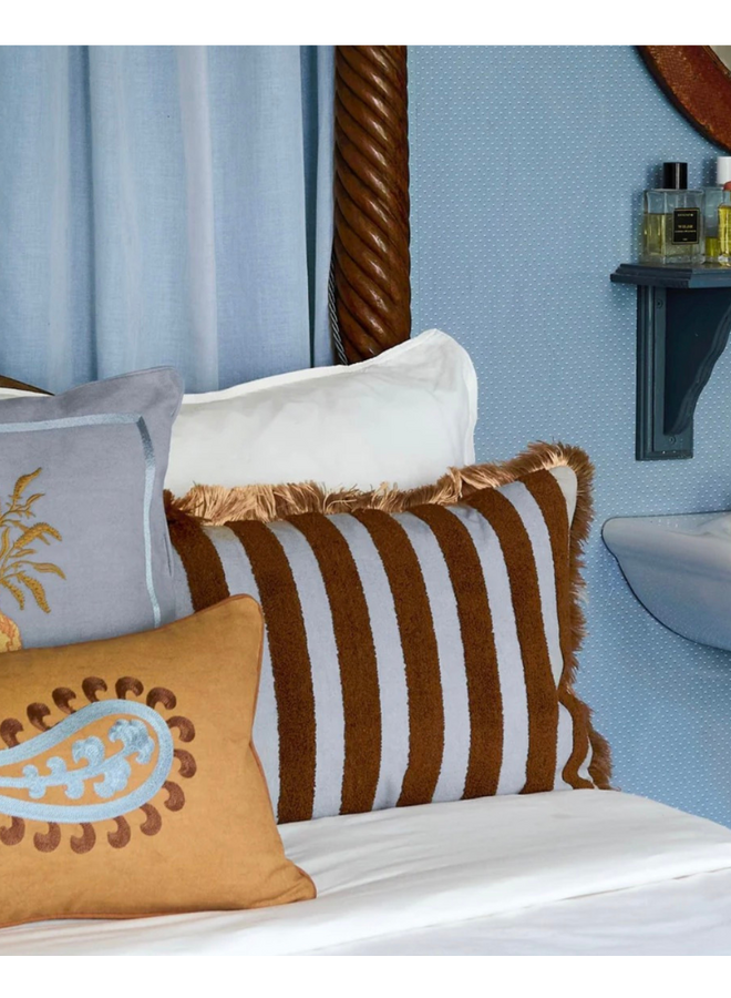 Double sided cushion Siena Raffia & Smokey Blue - Filling included Palais