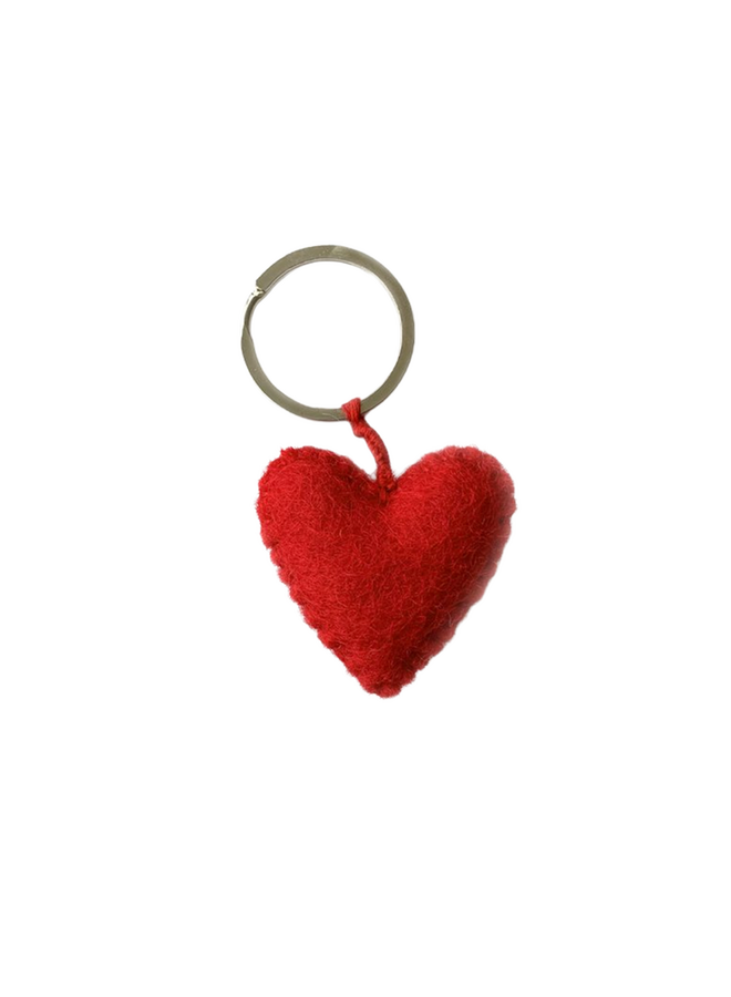 Keyring heart red