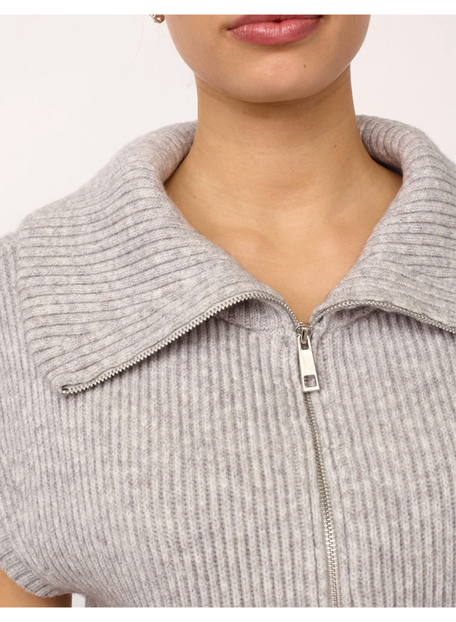 RowCC Zip Knit Vest Grey Melange Co'Couture
