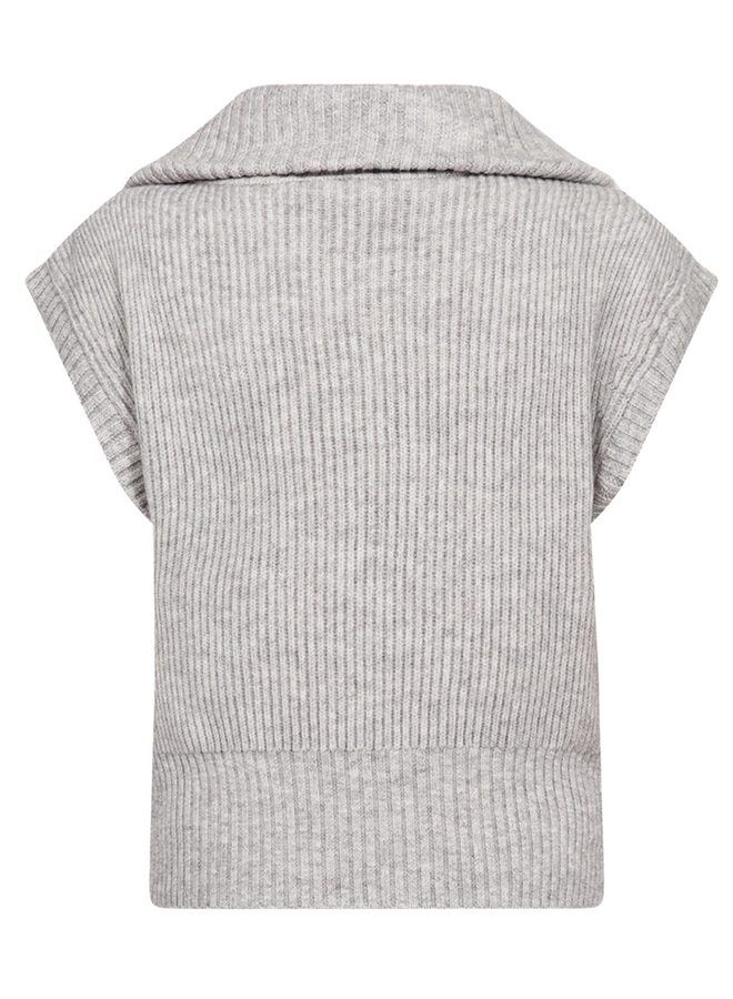 RowCC Zip Knit Vest Grey Melange Co'Couture